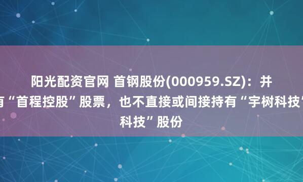 阳光配资官网 首钢股份(000959.SZ)：并未持有“首程控股”股票，也不直接或间接持有“宇树科技”股份